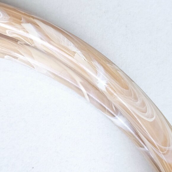 Vintage Large Swirl Double Handled Crochet Bubble Stitch Hobo Style Handbag - Picture 7 of 8